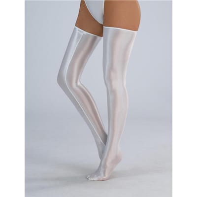 Sexy Satijn Glad Olie Glanzend Hoge Kousen Vintage Glanzend Sexy Strak Vormgevend Elastisch Lingerie Kousen Over de Knie Snoepkleur One Size gray