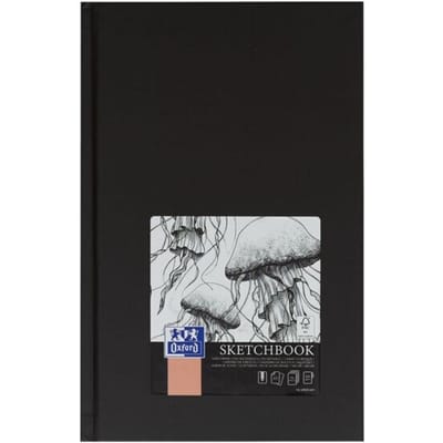 Oxford schetsboek - A5 - 96 vel - 100g papier - harde kaft - zwart