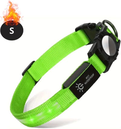 Bovista Lichtgevende Halsband - Verlichte Halsband - Lichtgevend - Hond - Kat - Lampje - Hondenhalsband Led - Oplaadbaar - Groen - S