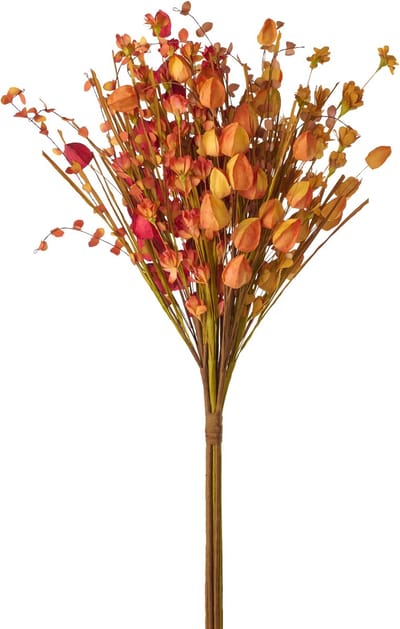 J-Line bloemenboeket - kunststof - bordeaux/oranje