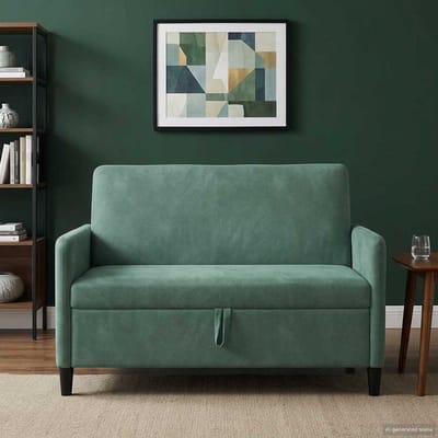 vidaXL Bank met opslag Zeegroen 122 x 78 x 87 cm Polyester