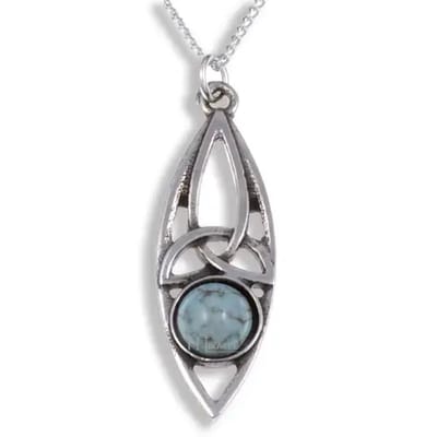 "Wonder ovaal knoop turquoise" hanger(MPP289T)
