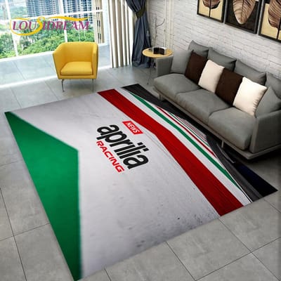 HD Aprilia Racing Motorfiets Logo Tapijt Vloerkleed voor Thuis Woonkamer Slaapkamer Bank Deurmat Decor, kinderkamer Vloerkleed Antislip Vloermat 3D 100*120cm