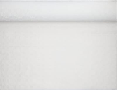 6x Tafelkleed papier met damastprint 50 m x 08 m wit