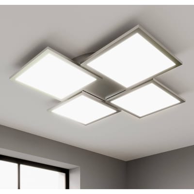 Lucande LED plafondlamp Ilira, 4-lamps, zilver, CCT, dimbaar