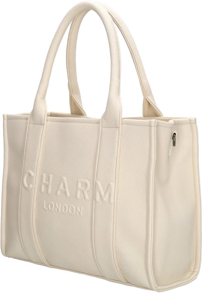 Charm London Bond Shopper - Schoudertas - Crossbody - Schouderband - Stijlvol - Etui - Tote Bag - Dames Tas - Gebroken wit