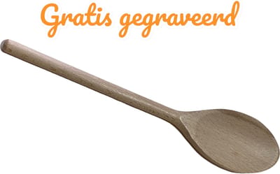 Set van twee pollepels - FSC Beukenhout - GRATIS gegraveerd met naam/tekst of illustratie - Leuk kado / cadeau - gepersonaliseerd - persoonlijk cadeau - JUF kado - JUF cadeau - Pollepel juf