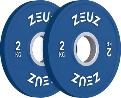 ZEUZ Halterschijf 2 Stuks 2 KG – 4 KG Gewichten Set – voor 50 mm Halter - Metaal & Rubber - 2KG Schijf