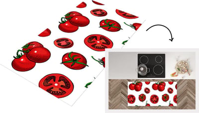 Keukenloper - Loper keuken - Rood - Patronen - Tomaten - 120x60 cm - Keukenloper vinyl
