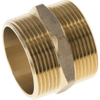 Dubbele Nippel G1 1/2'' Messing Vlakke Afdichting 16bar 48mm Hex