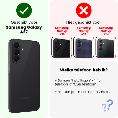 Hoesje Geschikt voor Samsung Galaxy A27 - Luxe Bookcase - Walletcase Hoes - Portemonnee - Cover - Donkerblauw