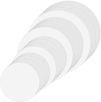 100 Stuks Ronde Watercolor Papier van 15/19/25/29 cm, Koudgeperst Wit Schilderpapier voor Beginners en Professionals, Perfect voor Aquareltekeningen