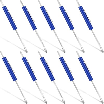 Zakschroevendraaierset - Mini Schroevendraaiers - Reparaties Uitvoeren - Dubbelzijdig Gebruik - 10 Stuks - Blauw