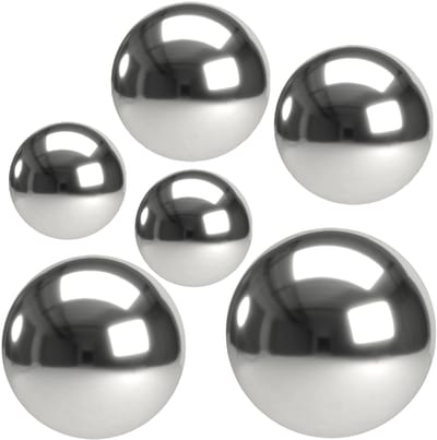 Dailygoods- Spiegelballen 6-delige set - Roestvrijstalen decoratieve
