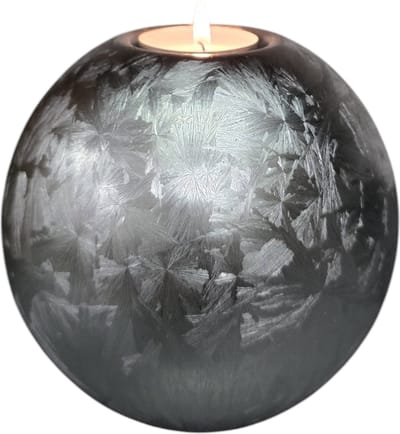 Mini Urn met kaarshouder - Glas - Handgemaakt - Zilver Frost - 500 ml - Urn voor mensen - Urn voor dieren - Incl. deksel, kaarsje & aszakje