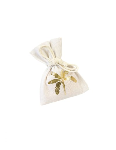 HOBI - 4 metallic palmboomboom zakjes van stof 10 x 8 cm voor bedankjes