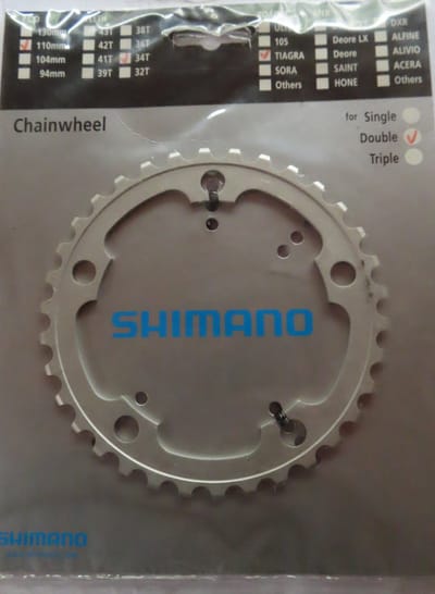 Kettingblad 34T Shimano Tiagra RC-R600 / 4550 - Zilver