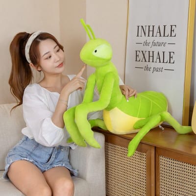 1 stuks 70 cm Simulatie Biddende Mantis Pluche Speelgoed Kawaii Insect Mantis Poppen Gevuld Zacht Levensecht Dier Kussen Creatief Cadeau 70x50cm yellow