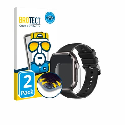 BROTECT - Screenprotector voor Fosmet Smartwatch 1.83" - Folie Beschermfolie transparant volledig dekking - 2 Stuks
