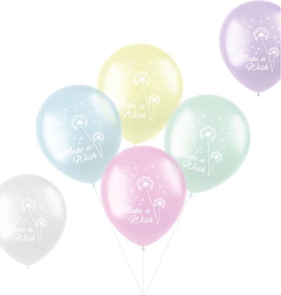Folat - Ballonnen Pastel 'Make a Wish' Meerkleurig 33 cm - 6 stuks