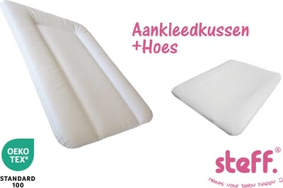 Stefano fashion - set - aankleedkussen - wit - 50x70 cm + aankleedkussenhoes wit - OEKO-Tex standard 100