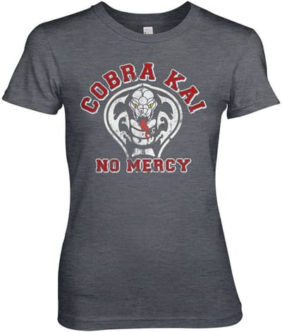 Cobra Kai No Mercy Girly Tee dames-T-shirt Dark-Heather