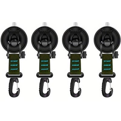 Lot de 4 crochets de fixation à ventouse pour bâche de camping, auvent latéral de voiture, bâche de piscine, tente, crochet de fixation universel pour voyage bleu