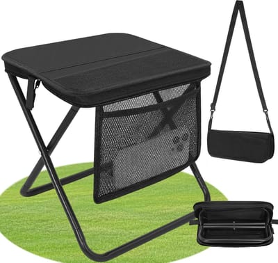 Thijox - Draagbare klapkruk - Opvouwbare campingkruk met ritssluiting en opbergtas - Lichtgewicht outdoor klapstoel voor kamperen, vissen, tuin, wande