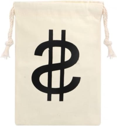 Set van 2 stoffen geschenkzakken met trekkoord, ideaal voor geld en accessoires voor optredens