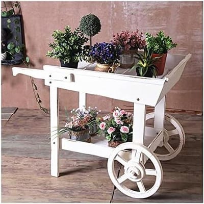 Houten Pottafel - Werktafel Tuin - Planten Verzorgen - Met Wielen - 81x45x60cm - Houtkleur
