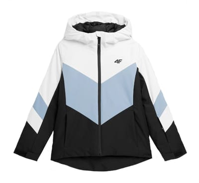 4F Ski-Jas Meisje 122 cm NeoDry 8000 Waterdicht & Ademend Blauw, Verstelbare Mouwen, Winterbescherming