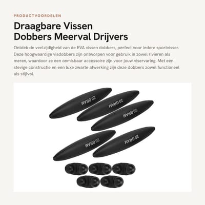 Dailygoods- Visdobbers 5 Stuks - Draagbare EVA Vlotters - Hoge Sterkte - Meerval Drijvers - Outdoor Vissen Accessoires - Zwart - Visfloat