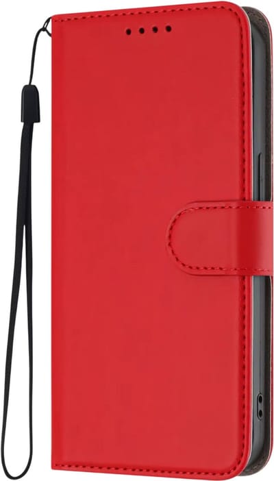 Lederen Telefoonhoesje – Geschikt voor Samsung Galaxy S25, Magnetische Flip Bookcase Hoesje met Portemonnee-Rood