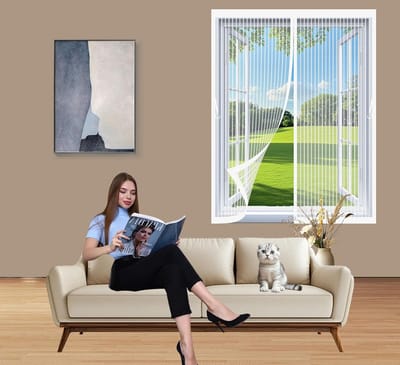 Magnetisch Hor voor Deuren 132x228 cm Eenvoudige Montage Zonder Boren Wit