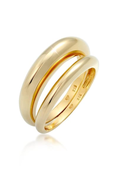 Elli PREMIUM - Ring - Dames Ring Set Basic Chunky Trend Blogger in 925 Sterling Zilver - Dames