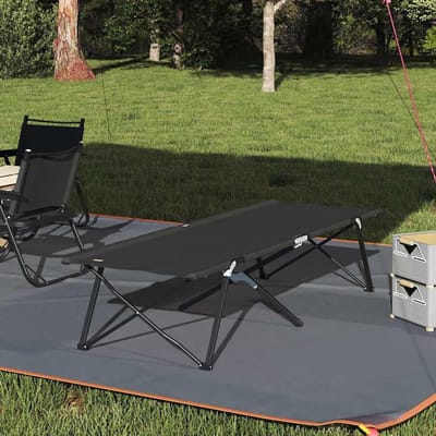 Vouwbed Camping - Opklapbed Veldbed - Outdoor Rusten - Waterafstotend Oxford - 206 x 76 cm - Zwart