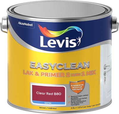 Levis - Easyclean Lak & Primer 2-In-1 Mix - Clear Red B80 - Mengverf - 2,5 L