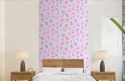 Behang - Fotobehang Alfabet - Letters - Patroon - Breedte 120 cm x hoogte 240 cm