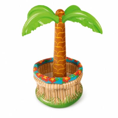 Opblaasbare drankkoeler - drijvende ijsemmer voor zwembad - met palmboom - 70 x 40 cm