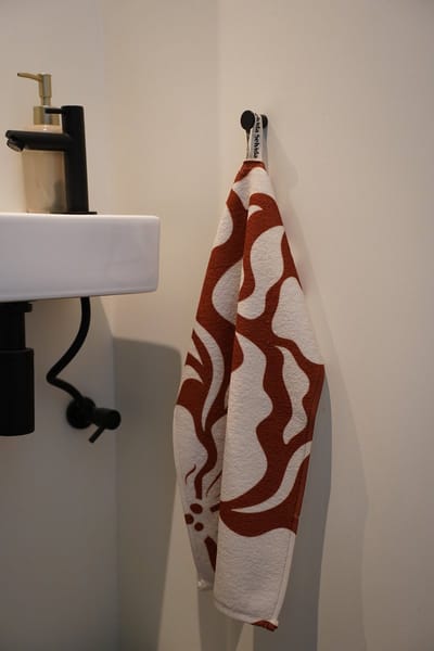 Gastendoek - 30 x 50 cm - terra/rood
