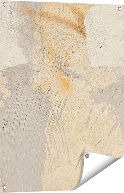 Gards Tuinposter Abstracte Kunst van een Cementen Muur - 60x80 cm - Tuindoek - Tuindecoratie - Wanddecoratie buiten - Tuinschilderij