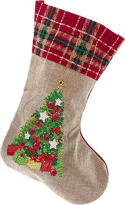 Diamond Painting "JobaStores®" Kerst Sok 02 (Kerstboom/30cm)