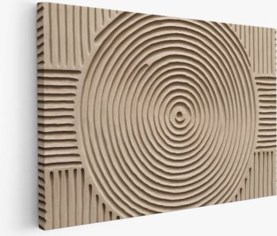 Saammp Muurcirkel Hout - Oranje - Stilleven - Bloemen - Kleurrijk - Natuur - Abstract - Ø 90 - Wandcirkel - Wanddecoratie Cirkel - Muurdecoratie Woonkamer - Kantoor Decoratie