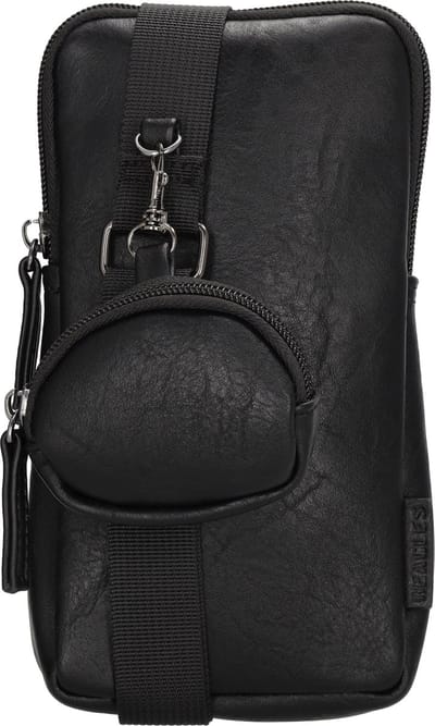 Beagles Ferro Telefoontasje Dames - Crossbodytas met verstelbare en afneembare schouderband - Schoudertas van Imitatieleder met ritssluiting - Zwart