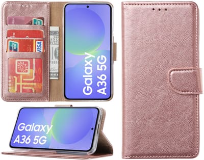 Hoesje geschikt voor Samsung Galaxy A36 hoesje - Arara bookcase - Rosegoud