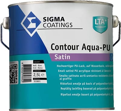 Sigma Contour Aqua Satin / Sigma Watergedragen Houtlak Zijdeglans - 2.5L - RAL 9016 | Verkeerswit