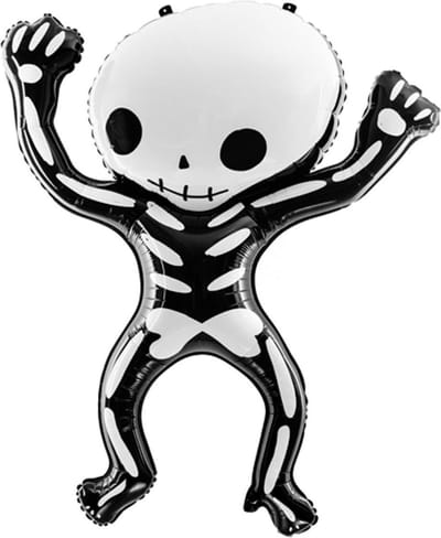 PARTYDECO - Zwarte en witte aluminium skelet ballon - Decoratie > Ballonnen