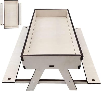 Kippen Voederstation - Voedertafel Hout - Dieren Voeren - Stabiele Treden - 38x19x20 cm - Natuurlijk Hout