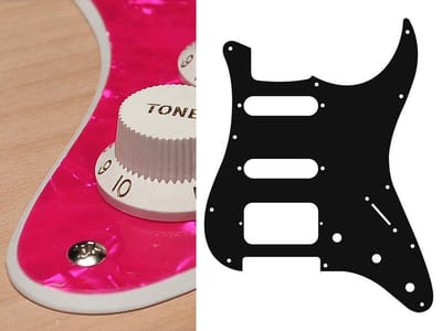 Boston ST-223-PP pickguard, Stallion, SSH, 3 pot holes, 3-5 switch, 2 ply, pearl pink