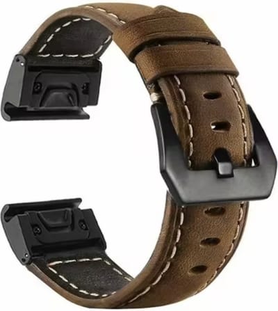New Age Devi - Universeel leren bandje voor sporthorloges - donkerbruin - 42mm - Geschikt voor Garmin Vivoactive 3